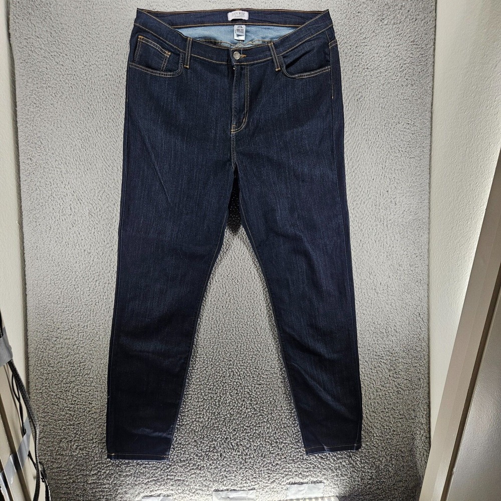 Judy Blue Jeans Women‎ Siz 3XL 38x31 Dark Wash Zip Fly